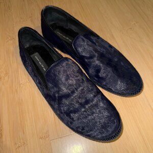 Steve Madden Dark Blue Fur Cluch Flats